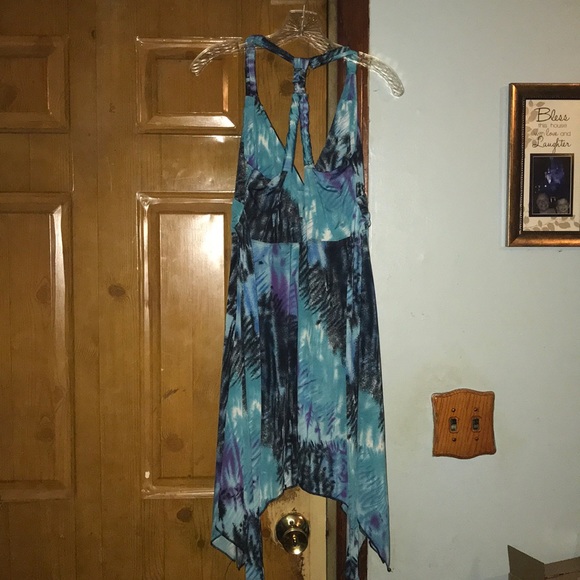 Shark Tooth High Low Halter Dress NWT Size L 👗 - Picture 5 of 8
